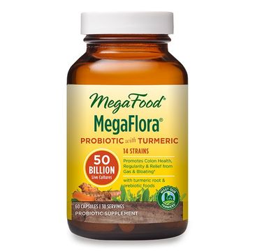 Mega Food MegaFlora Probiotic with Turmeric probiotyk z kurkumą suplement diety (60 kapsułek)