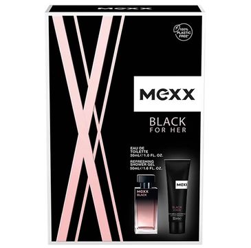 Mexx Black For Her zestaw woda toaletowa spray 30ml + żel pod prysznic 50ml