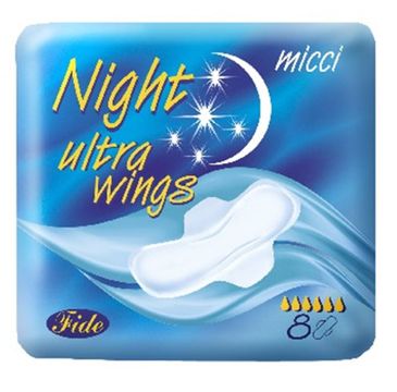 Micci Ultra Wings Night ultracienkie podpaski na noc (8 szt.)