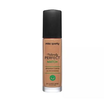 Miss Sporty Naturally Perfect Match wegański podkład nawilżający 201 Classic Beige (30 ml)