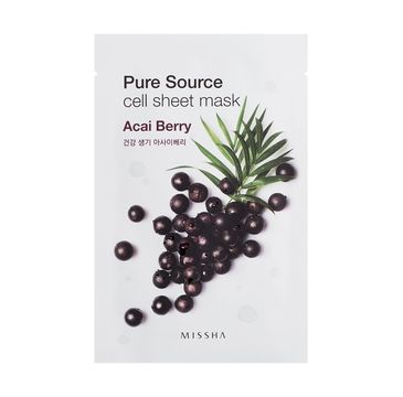 Missha Pure Source Cell Sheet Mask bawełniana maska na twarz Acai Berry 21g