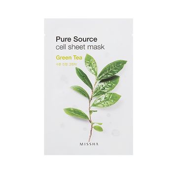 Missha Pure Source Cell Sheet Mask bawełniana maska na twarz Green Tea 21g