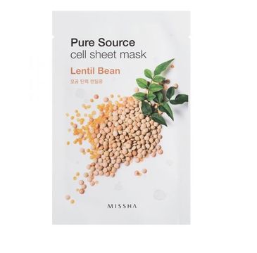 Missha Pure Source Cell Sheet Mask bawełniana maska na twarz Lentil Bean 21g