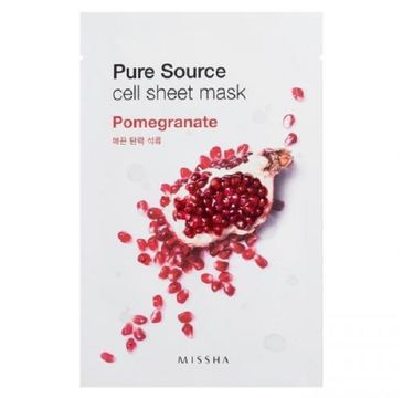 Missha Pure Source Cell Sheet Mask bawełniana maska na twarz Pomegranate 21g