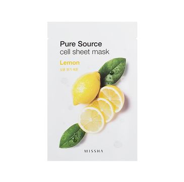 Missha Pure Source Cell Sheet Mask bawełniania maska na twarz Lemon 21g