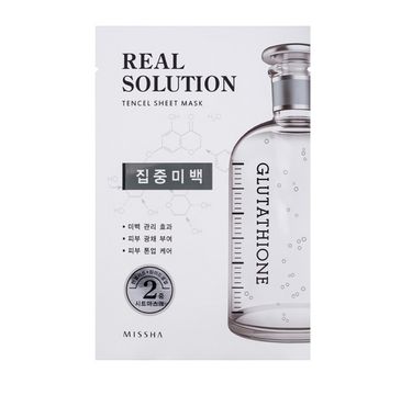 Missha Real Solution Tencel Sheet Mask Pure Whitening Face Mask rozświetlająca maseczka do twarzy w płachcie 25g