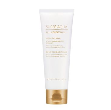 Missha Super Aqua Cell Renew Snail Cleansing Foam pianka myjąca z ekstraktem ze śluzu ślimaka 100ml