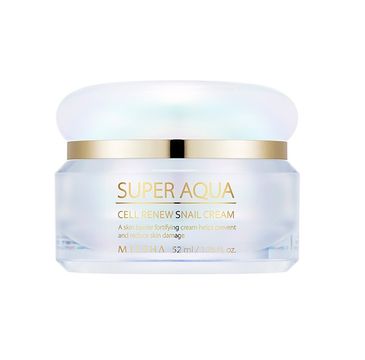 Missha Super Aqua Cell Renew Snail Cream krem z wyciągiem ze śluzu ślimaka odbudowujący komórki 47ml