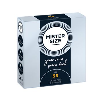 Mister Size Condoms prezerwatywy dopasowane do rozmiaru 53mm (3 szt.)