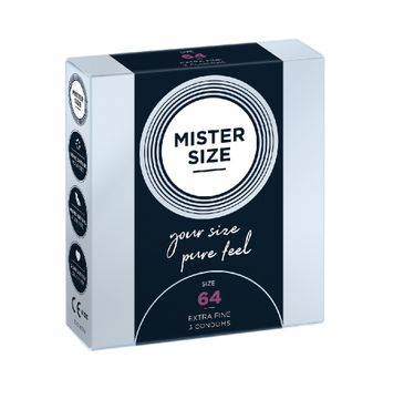 Mister Size Condoms prezerwatywy dopasowane do rozmiaru 64mm (3 szt.)