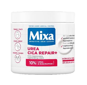 MIXA Urea Cica Repair+ regenerujący krem do twarzy dłoni i ciała 400ml