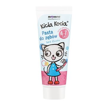 MomMe Kicia Kocia pasta do zębów bez fluoru 4-7 lat Guma Balonowa 50ml