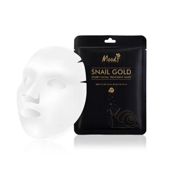 Moods Snail Gold Starry Facial Treatment Mask maska w płachcie ze śluzem ślimaka i drobinkami złota 38ml