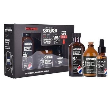 Morfose Ossion Premium Barber Beard zestaw szampon do brody 100ml + balsam do brody 100ml + olejek do brody 20m (1 szt.)