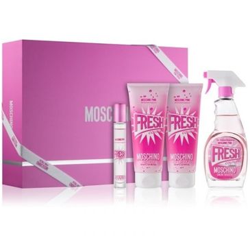 Moschino Pink Fresh Couture zestaw woda toaletowa spray 100ml + balsam do ciała 100ml + żel pod prysznic 100ml +  ROLL ON woda toaletowa 10ml