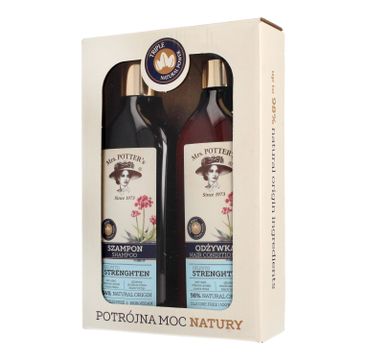 Mrs Potters Potrójna Moc Natury zestaw prezentowy Triple Root szampon + odżywka 390 ml x 2