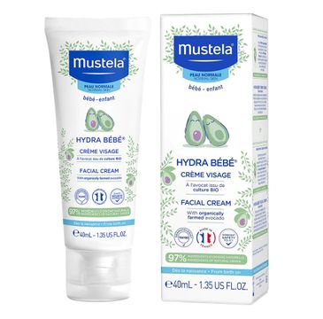Mustela Hydra Bebe Facial Cream nawilżający krem do twarzy dla dzieci i niemowląt (40 ml)