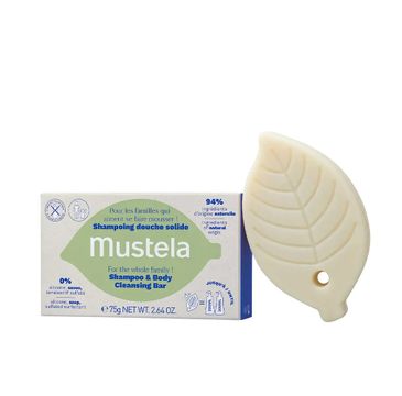 Mustela Shampoo & Body Cleansing Bar szampon w kostce do mycia włosów i ciała 75g
