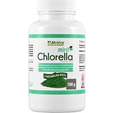 Myvita Chlorella Mint z naturalną miętą suplement diety 100g