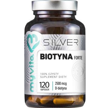 Myvita Silver Biotyna Forte 2500µg 100% czysty suplement diety 120 kapsułek