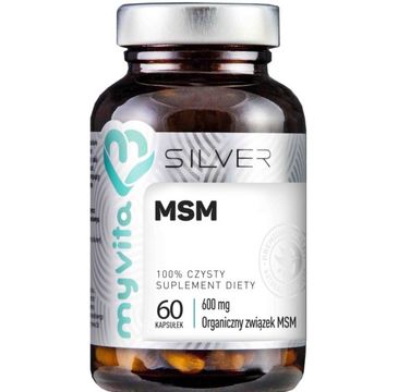 Myvita Silver MSM 600 mg 100% czysty suplement diety 60 kapsułek