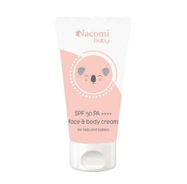 Nacomi Baby Face & Body Cream SPF50++++ fotostabilny krem do twarzy i ciała dla dzieci (50 ml)