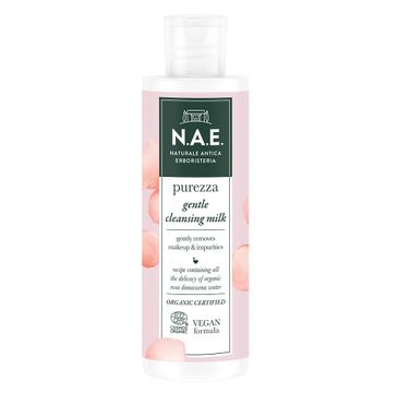 N.A.E Purezza Gentle Cleansing Milk delikatne mleczko oczyszczające do twarzy z organiczną wodą z róży damasceńskiej (200 ml)