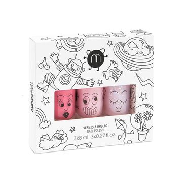 Nailmatic Kids Cosmos zestaw lakierów do paznokci Cookie 8ml + Bella 8ml + Polly 8ml