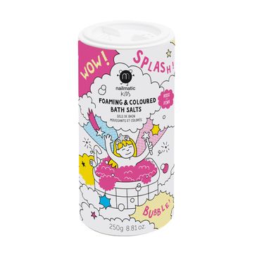 Nailmatic Kids Foaming & Coloured Bath Salts pieniąca się sól do kąpieli dla dzieci Pink (250 g)