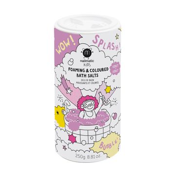 Nailmatic Kids Foaming & Coloured Bath Salts pieniąca się sól do kąpieli dla dzieci Violet (250 g)