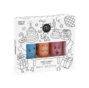 Nailmatic Kids Party A zestaw lakierów do paznokci Freezy 8ml + Dori 8ml + Cookie 8ml