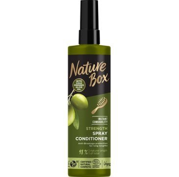 Nature Box Olive Oil ekspresowa od偶ywka do w艂os贸w w sprayu z olejem z oliwki (200 ml)