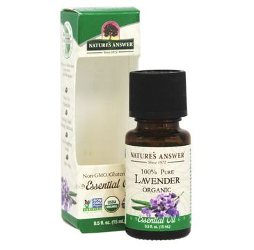 Nature's Answer 100% Pure Lavender Organic Essential Oil olej lawendowy suplement diety 15ml