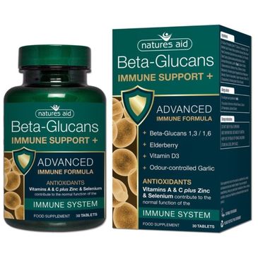 Natures Aid Beta Glukan Immune Support suplement diety 30 tabletek