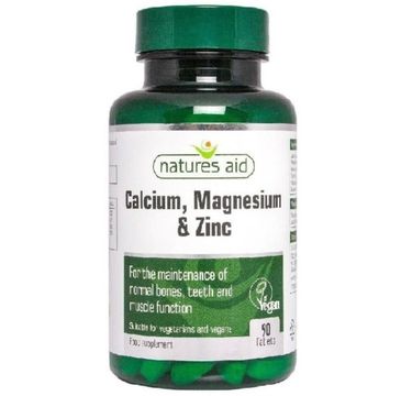 Natures Aid Calcium + Magnesium + Zinc suplement diety 90 tabletek