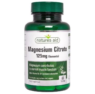 Natures Aid Cytrynian Magnezu 125mg suplement diety 60 tabletek