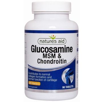 Natures Aid Glucosamine + MSM + Chondroitin suplement diety 90 tabletek