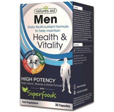 Natures Aid Men Health & Vitality High Potency suplement diety 30 kapsułek