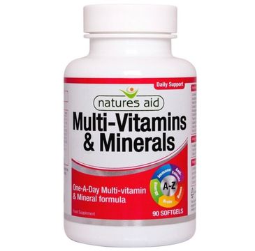 Natures Aid Multi-Vitamins & Minerals With Iron suplement diety 90 kapsułek