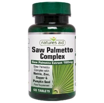 Natures Aid Saw Palmetto Complex (Palma Sabałowa) 160mg suplement diety 60 tabletek