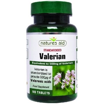 Natures Aid Valerian 500mg suplement diety 90 tabletek