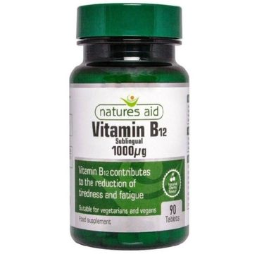 Natures Aid Vitamin B12 1000µg suplement diety 90 tabletek