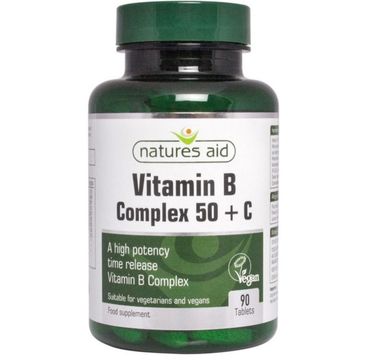 Natures Aid Vitamin B Complex + Vitamin C suplement diety 90 tabletek