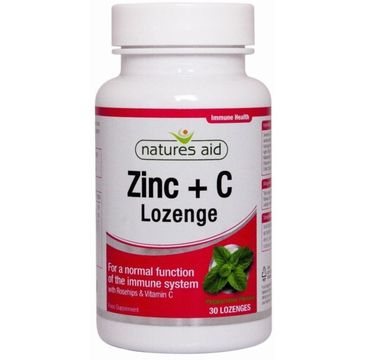 Natures Aid Zinc + C Lozenge suplement diety 30 tabletek do ssania