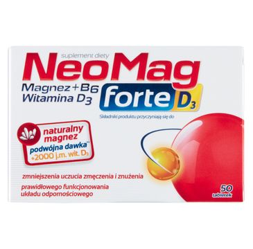 NeoMag Forte D3 suplement diety wspomagający prawidłowe funkcjonowanie układu odpornościowego 50 tabletek