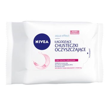 Nivea Aqua Effect Chusteczki oczyszczające do cery suchej i wrażliwej 1 op - 25 szt