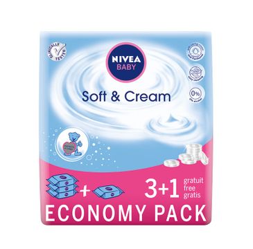 Nivea Baby Chusteczki Soft & Cream 3+1  (4 x 63 szt)