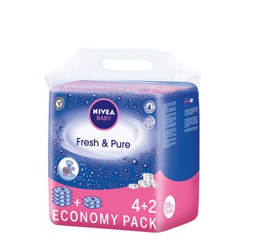 Nivea Baby Pure-Fresh chusteczki dla dzieci i niemowląt 6 x 63 szt.