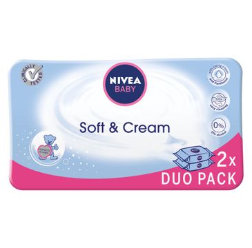 Nivea – Baby Soft & Cream chusteczki oczyszczające duopack (2 x 63szt.)