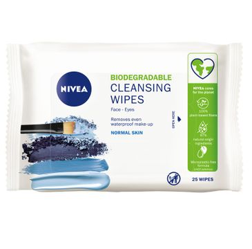 Nivea Biodegradable Cleansing Wipes biodegradowalne 3w1 odświeżające chusteczki do demakijażu